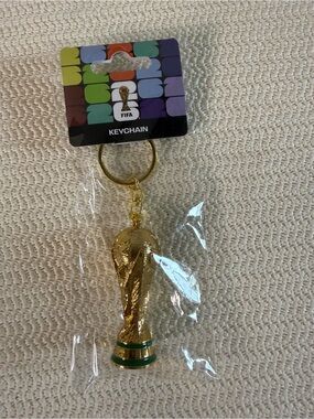 FIFA World Cup 2026 Official Trophy Keychain Gold Tone New Sealed